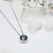 Silver Solitaire Necklace & Rhodium Plated